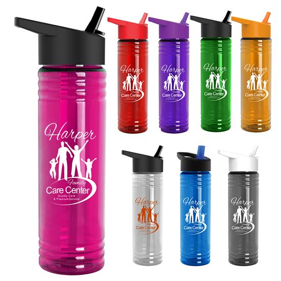 TB24H - 24 oz. Slim Fit Water Bottles with Flip Straw Lid